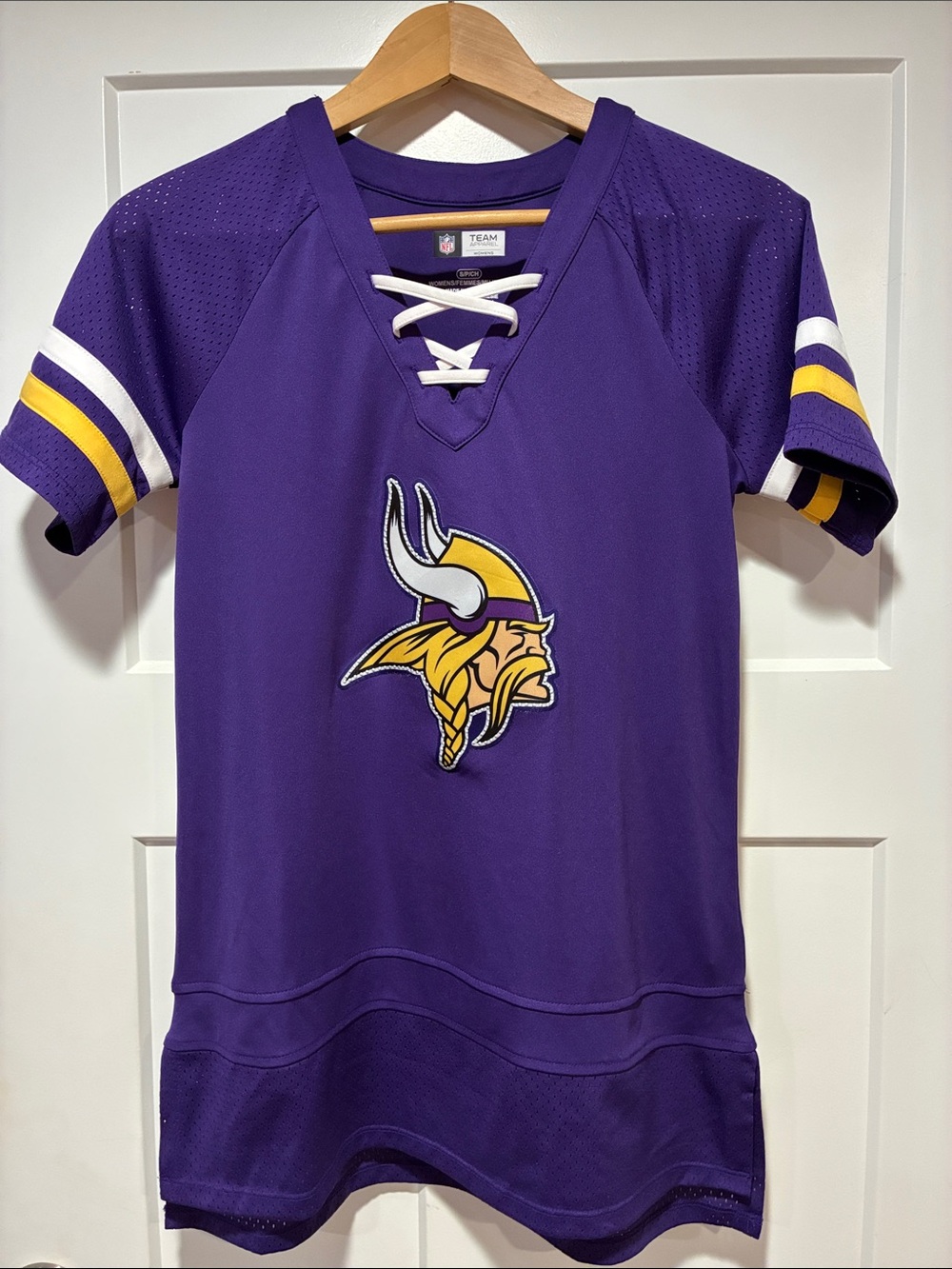 Women’s Purple Lace-Up Minnesota Vikings Jersey Top